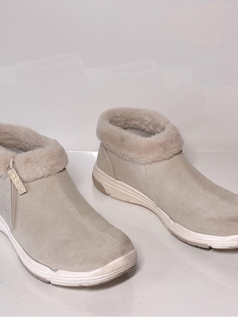 Ryka Water-Repellent Suede Faux Fur Anchorage Mid Ankle Boots